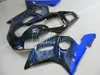 Bodywork Plastic Fairings för Yamaha YZR R6 98 99 00 01 02 Blue Flames Black Fairing Kit YZF R6 1998-2002 HT32