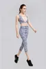 2018 Yeni Blackred Geometri Baskı Yoga Top Pantolon Kadın Spor Yoga Setleri Spor Giyim Fitness Spor Kıyafetleri Bayanlar Damla Shippi3908879