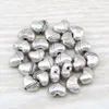 MIC 200 pcs Antique Silver liga de zinco coração Spacer Beads 9x7mm DIY Jóias D29