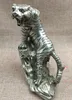 Chine Folk Fengshui Argent Sauvage Féroce Zodiaque Année Tigre Roi Jusqu'à la Colline Statue