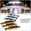 Dragging Six 54 LED Emergency Vehicle Strobe Lights/Lightbars Deck Dash Grille -Amber & White 3 Flashing Modes Warning Net light