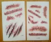 Tattoo -stickers Simulatie Prank Wond Blood litteken Tatoeages Waterdichte cosplay Wond Zombie -littekens voor dameshamen Halloween PA2815322