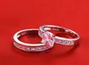 Ny varumärke av högsta kvalitet verklig 925 Sterling Silver Diamond Wedding Par Rings uppsättning för kvinnor Silver Bröllopsengagemang Fina 213H