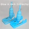 Neues Design Shisha Glow in Dark Silikon-Nektarbong-Set mit Ti-Nagel und Dabber-Werkzeug. PET-Box mit langer Silikonpfeife zum Rauchen von Wasserpfeifen