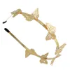 New Wholesale Price Fashion Simple Gold Plated Butterfly Shape Hairband Hair Jewelry for Girl Hair Accessories