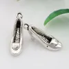 150Pcs Antique Silver Alloy 3D High-heeled shoes Charm for Jewelry Making A-055