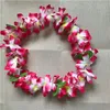 10Opcs bunte künstliche hawaiische Blume Leis Hochzeit Dekoration Blumenkette Garland