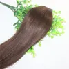 Tape i mänskliga hårförlängningar Medium Brown # 4 40PCS 100gram Remy Tape Hair Extensions Skin Weft Tjockände