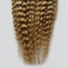 Derin kıvırcık klibi saç uzantıları 7 adet YUNTIAN # 27 Çilek Sarışın brezilyalı bakire saç 100g İnsan saç uzantıları klip