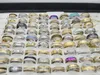 Kvinnors Fashion 50PC / Massor Silver Guld Rostfritt Stål Ringar Party Gift Weeding Mix Style Jewely Ring
