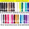 Pure Color Высокотемпературная оплетка из синтетического волокна Вязание крючком Jumbo Braids 24 "100 г Радужный тона Ombre Цвет плетение волос