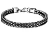 2017 Hot selling Jewelry 316L Stainless Steel Fashion Hip-Hop women Mens square figaro Chain bracelet silver/gold/black 6mm 8.66 inches