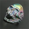 Support Dropship Design personale Rainbow Color Anello cranio Evito Anello 316L in acciaio inossidabile Man Boy Biker Style Skull Anello