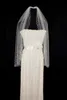 One layer Elbow Length White Ivory Wedding Veil Crystal Bridal Veils With Comb Rhinestones Edge