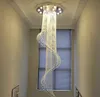 Hot Chandelier European K9 Crystal Spiral Ceiling Light Modern Creative LED Living Room Hotel Bar Villa