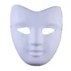 Blank Unpainted Santa Claus Masquerade Party Masks Miljöpappersmassa Fullt ansikte DIY Konstmålning Vanlig Vit Mask 10st / Lot