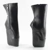 Wonderheel yeni kısa bale botları 7 "kama topuk ile kilitlenebilir zip mat siyah moda seksi fetiş kilitli bale ayak bileği çizmeler
