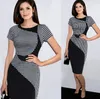 High quality women's Work Dresses classic lattice tattoo stitching Slim thin elastic package hip pencil skirt fashion dress L246R