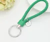 wholesale Keychains colorful PU leather braided keychain KeyRing Cute Promotion Gifts keyrings