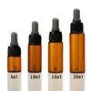 5ml 10ml 15ml 20mlの琥珀色のガラスの滴のびんの瓶のバイアル化粧品香水のためのピペットが付いている瓶のバイアルF20171281