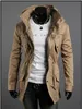 trench coat Free Shipping Men's Long Coat High-Quality Blend Shoulder Trench waist With drawstring