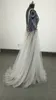 2017 Sexig Paolo Sebastian Evening Klänningar Deep V Neck-Sequins High Split Long Gray Evening Gowns Sheer Backless Berta Prom Dress