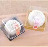 New Arrivals--100pcs=50sets 6.8*6.8*4 cm Mini Size Clear Plastic Cake boxes Muffin Container Food Gift Packaging Wedding Supplies