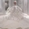 Luxury Crystal Wedding Dresses Dubai Mermaid Sparkly Plus Size Bridal Gowns Sweetheart Off Shoulder Beaded Appliques Detachable Train