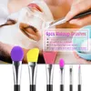 6st Silikonborstar Unik sminkborste Färgrik Silikonmask Ögonbryn Eyeliner Lip Borstar Sätta Kosmetiska Makeup Brush Tool Kit DHL Gratis