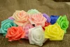 Flores de rosas artificiales de espuma de 7cm para decoración de boda en casa, álbum de recortes, cabezas de flores de PE, bolas de besos, multicolor G57