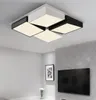 Modern simples luzes de teto acrílico levou geometria retângulo branco / preto cor para sala de estar quarto casa luminária LLFA