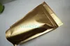 22x29cm, 100 X Matte gold Stand up Aluminum foil Zip Lock bag-cocoa pouch reusable, mylar peanut packing sack with zipper seal