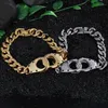 22CM *19mm Men's Gold Color Infinity Link Chain Bracelets Silver Color Stainless Steel Handcuff Male Chain Bracelets Bangle