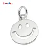 Beadsnice 925 pingentes de prata esterlina smiley face encantos sorriso bonito rosto presentes de aniversário jóias DIY encontrar ID 35631