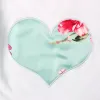 3pcs Set Bebek Giyim Romper Romper Bahar Sonbahar Çocuk Kalp Nakış Üstleri+ Çiçek Pantolon Kıyafetleri Çocuk Kız Giyim Seti Perakende