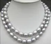MAGNIFIQUE collier de perles grises argentées de tahiti naturelles de 11 à 13 mm, 35 pouces