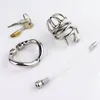 Latest Design Stainless Steel Small Male Chastity device Adult Cock Cage With Curve Cock Ring Urethral Catheter BDSM Sex Toys Chastity belt