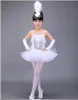 5 pièces nouveaux costumes de performance de jupe de ballet pour enfants jupe de costume de performance de paillettes de danse petit cygne avec ensemble de gants de casque