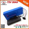 Powerful 2880W Lithium Battery 72V 20AH EBike Battery Pack Used 26650 20S4P Cell Li Ion Battery 40A BMS