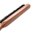 Anti-static Boar Bristle Curly Hair Brush Fluffy Comb Wood Handle Barber Hairstyling Comb Hair Salon Tools