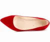 Plus Size 6 cm Låga klackar Dam Pumps Point Toe Kvinna Casual Kontorsskor Mocka Sexiga Bröllopsskor Till Bruden