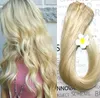 Elibess blonde Haarverlängerungen Clip in menschlichem Haar Licht blond 7 Stück Set vollen Kopf # 613Silky gerade 100g Remy Haare