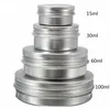 60ml Aluminum Jars Lip Balm jar 60g Cosmetic Container Silver Cream Container Tins bottle Free Shipping SN3433