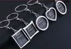 Metalen Foto Invoegen Frame Sleutelhanger Sleutelhanger Keyfob Ornament Geschenken Ronde Hart Rhombus Ovale Vorm Zinklegering Sleutelhanger Gemengd willekeurig