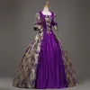 Robe victorienne sur mesure pour le palais rétro de style jacquard violet Robe de mariée Renaissance sur le sol victorien de style victorien Belle Marie Antoinette