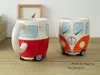 كامبر جديد Van Van Cartoon Cartoon Curamic Curamic Coups Puckator Coffer Mugs For Kids Porcelain Fecs for Coffee Christmas Gift Cup Lucky Cup