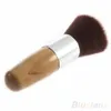 Hele platte bovenste buffer fundering poederborstel cosmetische make -up basistool houten handgreep 1259I2344498