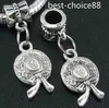 100 PCS Tibétain Argent Cap Charmes Pendentif Dangle Perles Fit Bracelet Européen 27mm