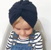 Yeni Avrupa Moda Bebek Bebek Şapka Çocuklar Kink Knot Caps Katı Renk Biggin Kızlar Çocuk Kafatası Kap Şapka 13328
