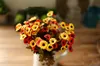 6STEMS / 24heads 5colors Partihandel Konstgjorda Helenium Rich Chrysanthemum Blomma Fake Silk Blommor Buketter Hem Trädgård Bröllop DecorArtion